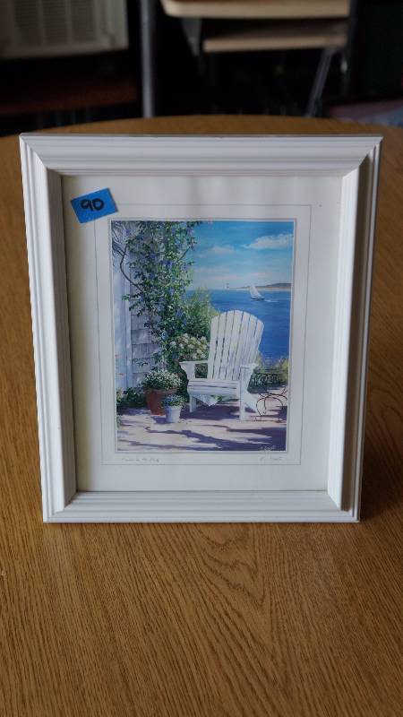 lot 90 image: Garden on the Bluff Framed Print by Artist C. Saxo