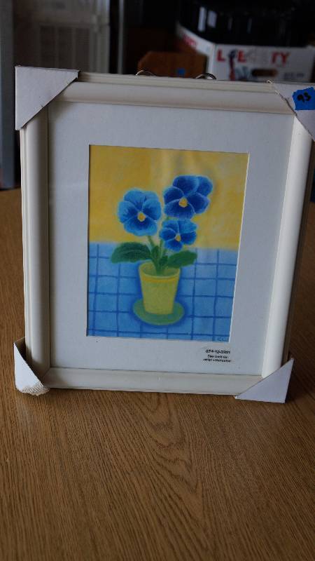 lot 93 image: Three Pansies NIP by Sue Williams Framed Print