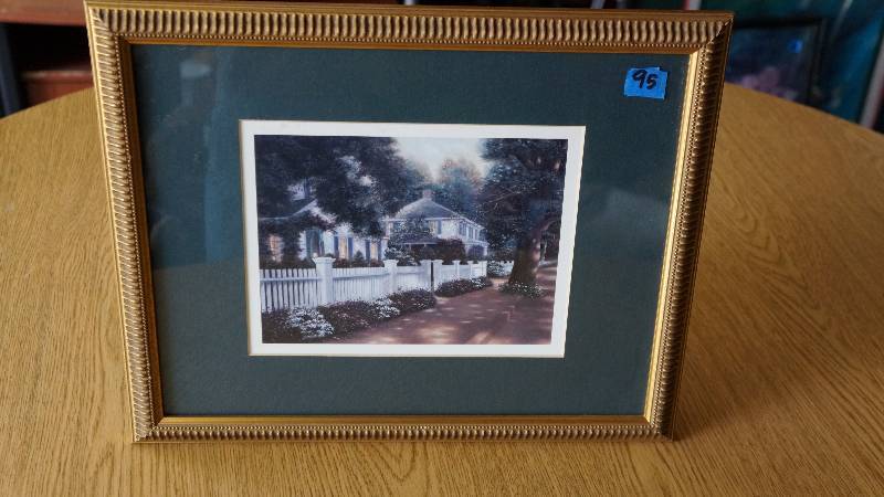 lot 95 image: Home & Garden with Fence Framed Print