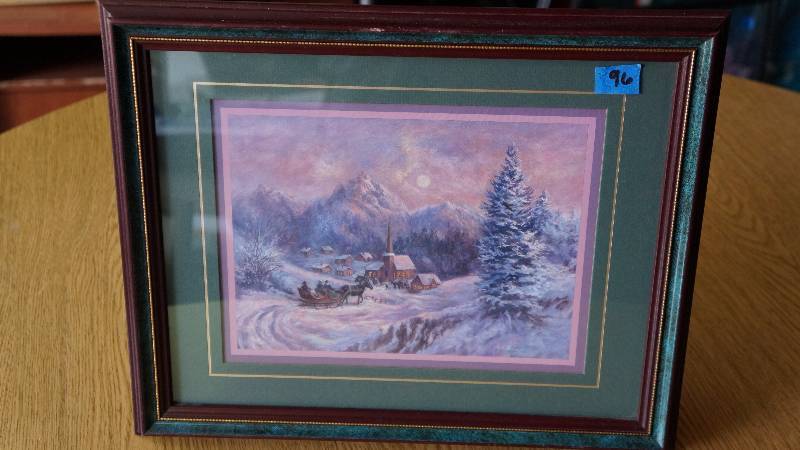 lot 96 image: Winter Scene Framed Picture by Artist Lee K. Parkinson
