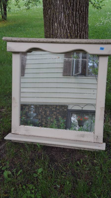 lot 155 image: Framed Mirror with Shelf