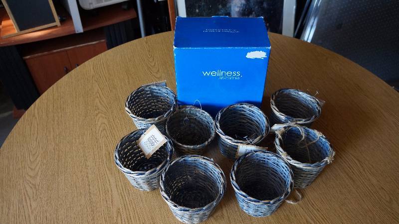 lot 160 image: NIB Floating Gem Fountain & 8 NWT Floral Baskets