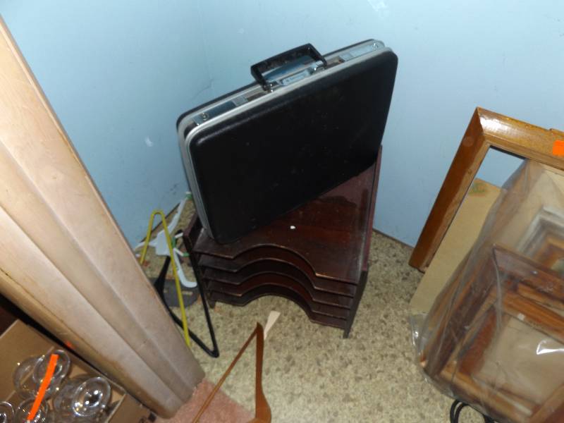 lot 456 image: Briefcase and slotted shelf