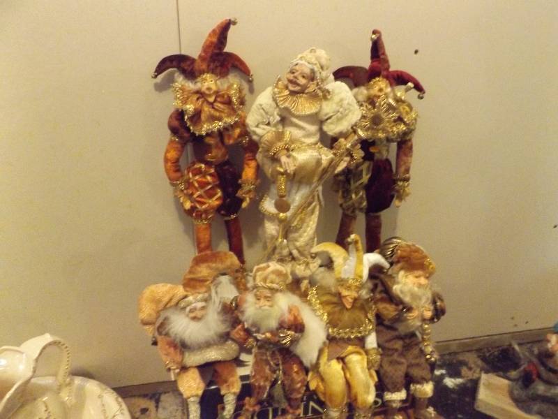 Santas and a Jester