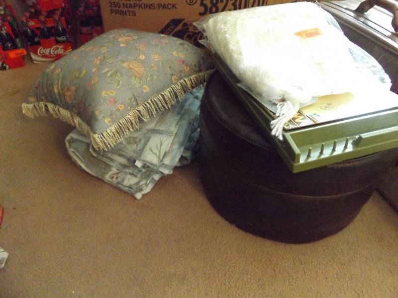Pillow, Blanket and Footstool
