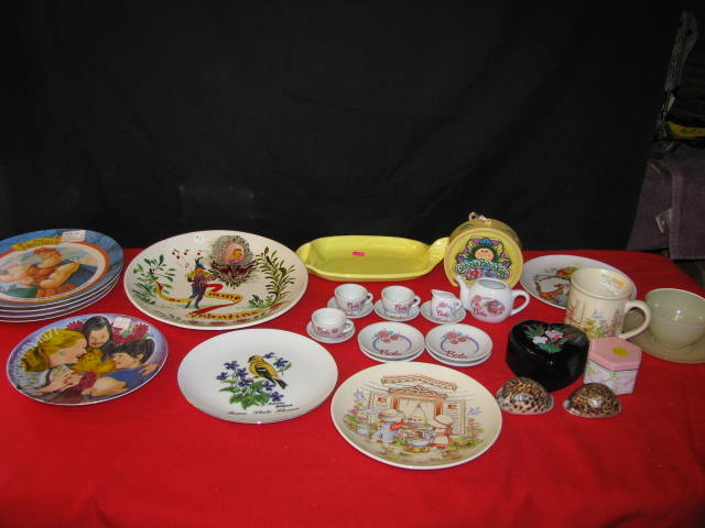 Collectible McDonalds plates, and misc home decor