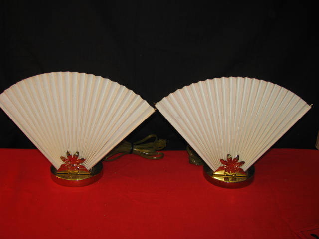 2 Table lamps, Fan shade