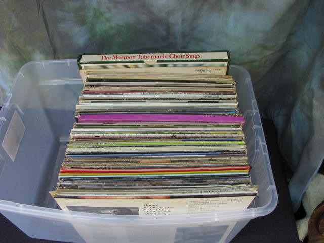 large tote of vintage records