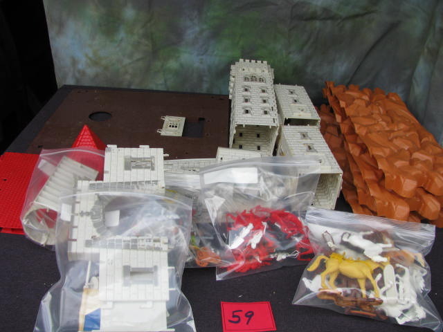Vintage plastic castle parts
