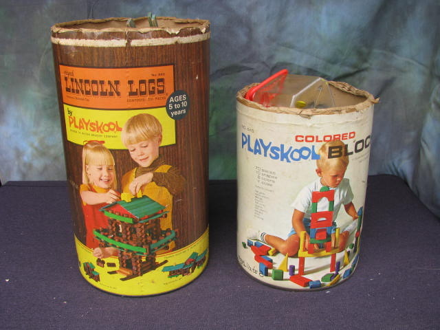 vintage Lincoln logs Colored Playskool Blocks
