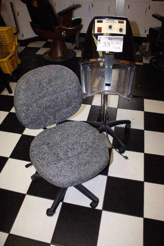 lot 35 image: Lot of (2) Including Chair 19 x 19 x 37 Special Serie Vega Blower 48 High.