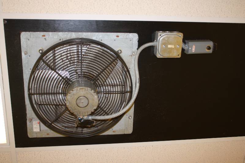 lot 44 image: Lot of (3) Commercial ExhaustIntake Fans Requires Tools For Removal Rooms 12, 15, 17.