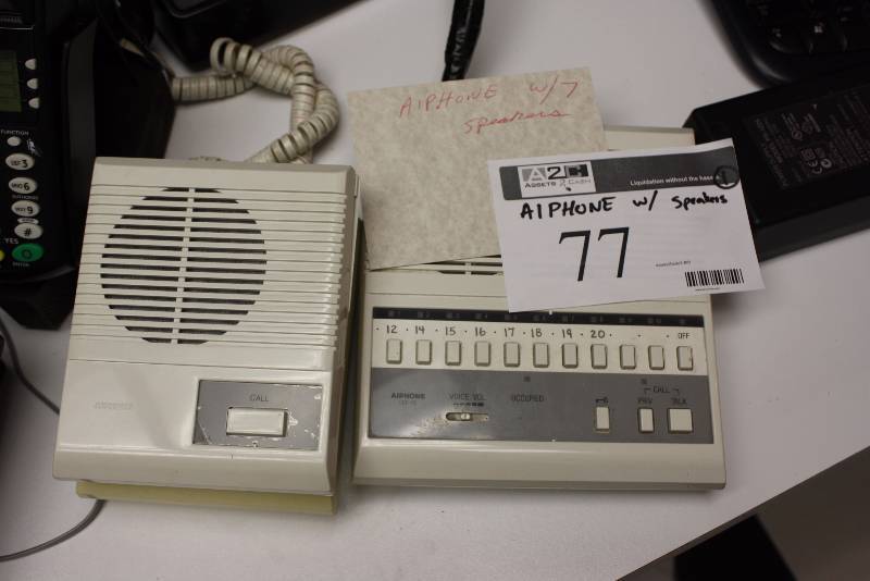 lot 77 image: AI Phone wSpeakers White Multiple Function Buttons.