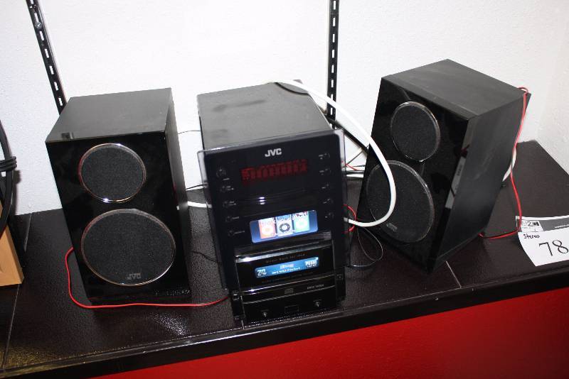 lot 78 image: JVC Micro Component Stereo System wSpeakers (2) Model No. CA-UXLP5 Black.