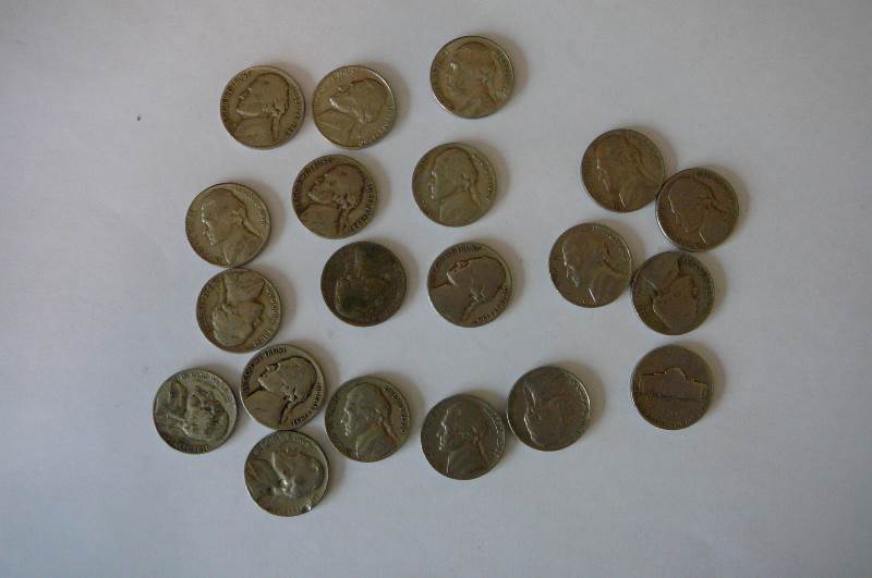 1940s & 1950s Silver Nickles 25% nickle 75% Copper