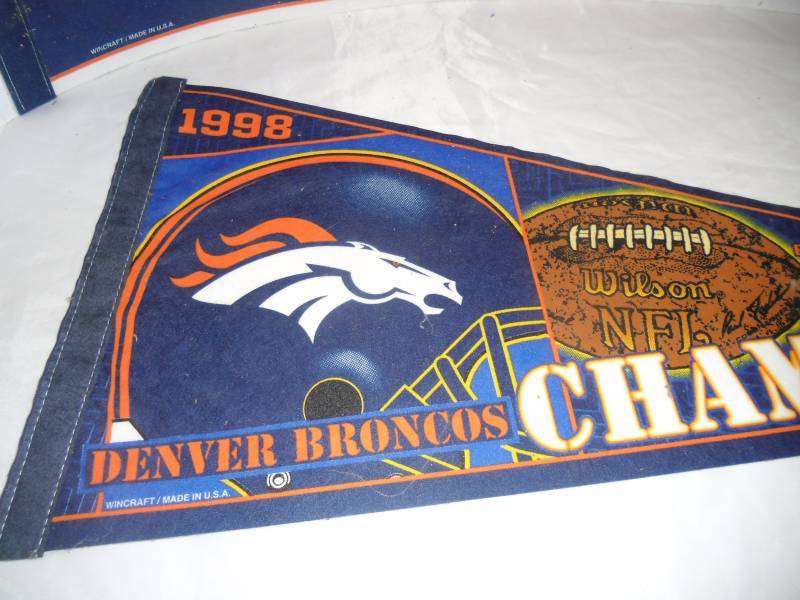 lot 4 image: Rah Rah 7 Pennants for the Man Cave Broncos Super Bowl
