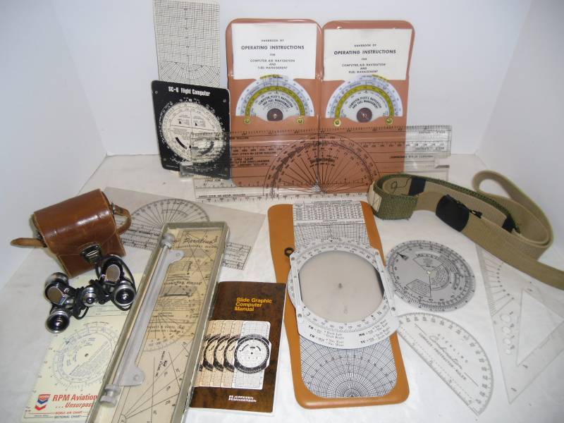 lot 14 image: Vintage Flight Computer Pilots Air Navigation & Fuel Management, Plotters