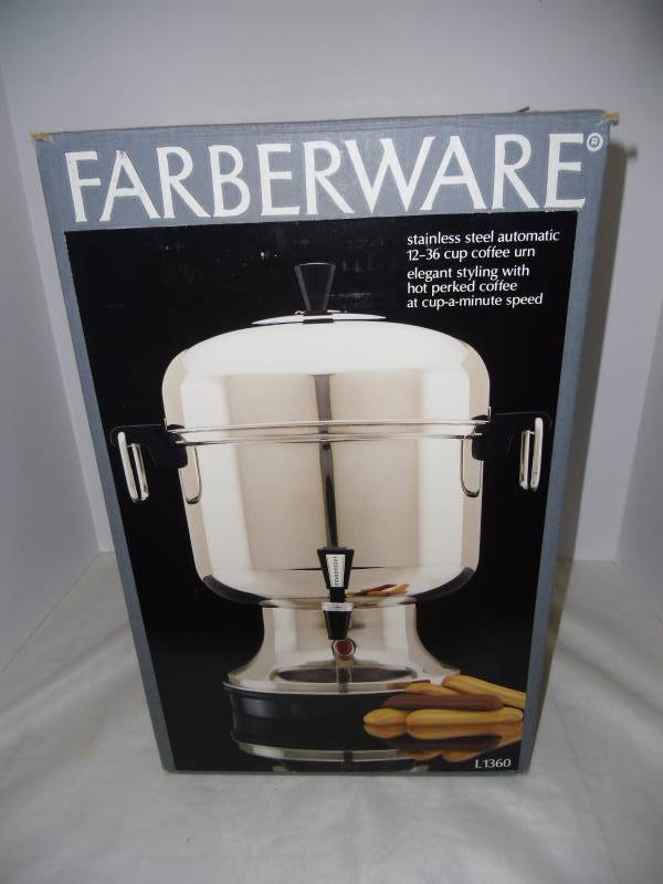 lot 20 image: Coffee Faberware 12-36 cup Automatic Coffee Urn & Faber Micro Brew