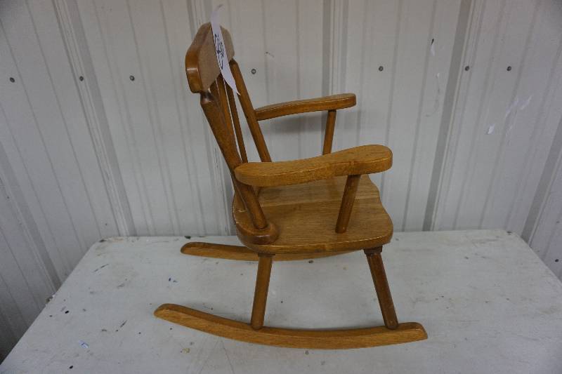 lot 86 image: Wood Childrens Rocking Chair