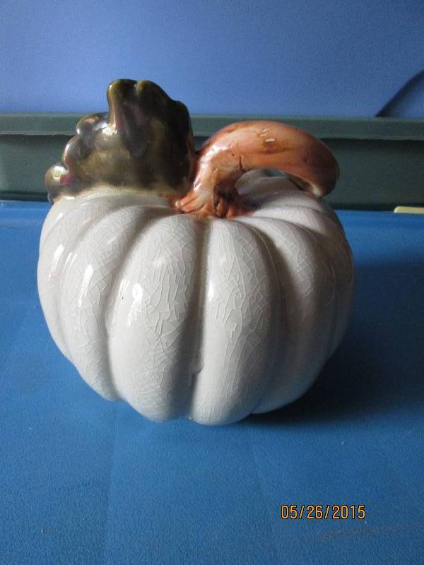 lot 17 image: Porcelain pumpkin...