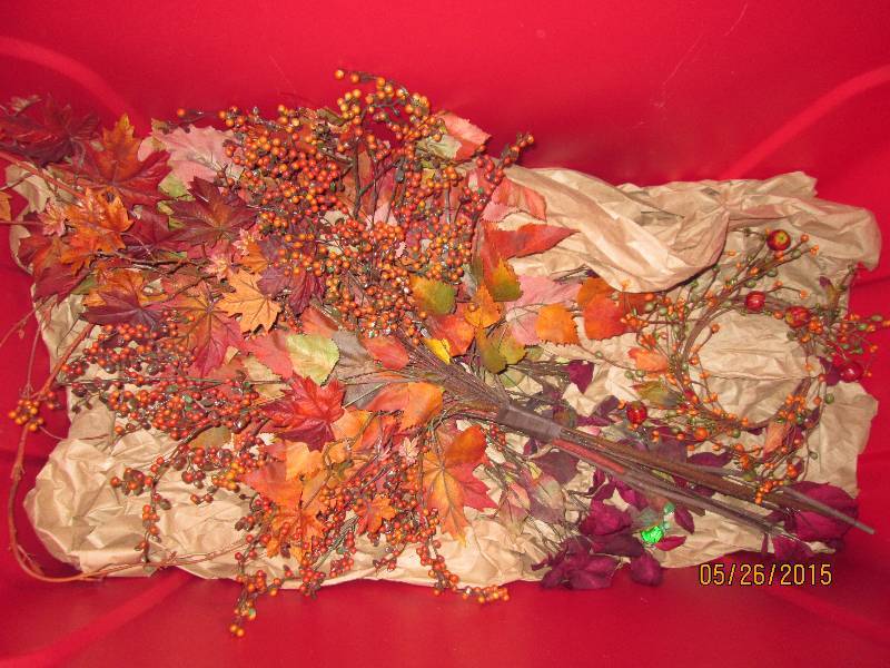 lot 24 image: Small lot of fall leaves, berries, ...