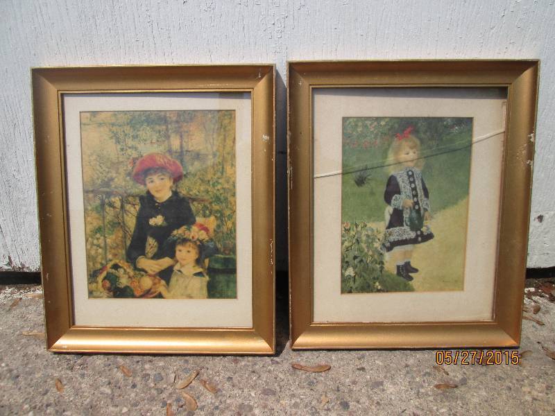 lot 30 image: Vintage pair of boy and girl prints...