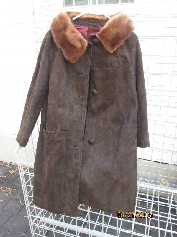 lot 32 image: Vintage swede leather jacket with m...