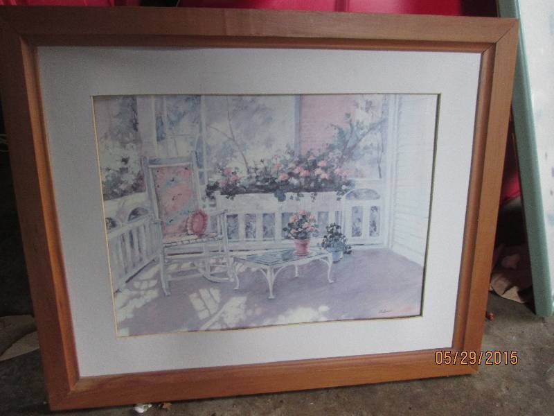 lot 59 image: Victorian porch scene matted in whi...
