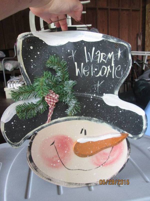 lot 75 image: Snowman Warm Welcome wall plaque ...