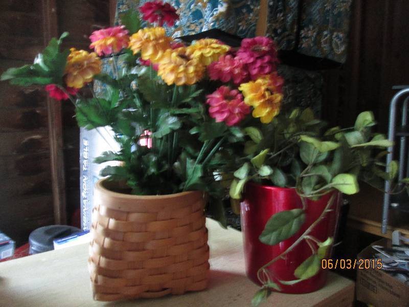 lot 145 image: Nice pair of artificial flower arra...