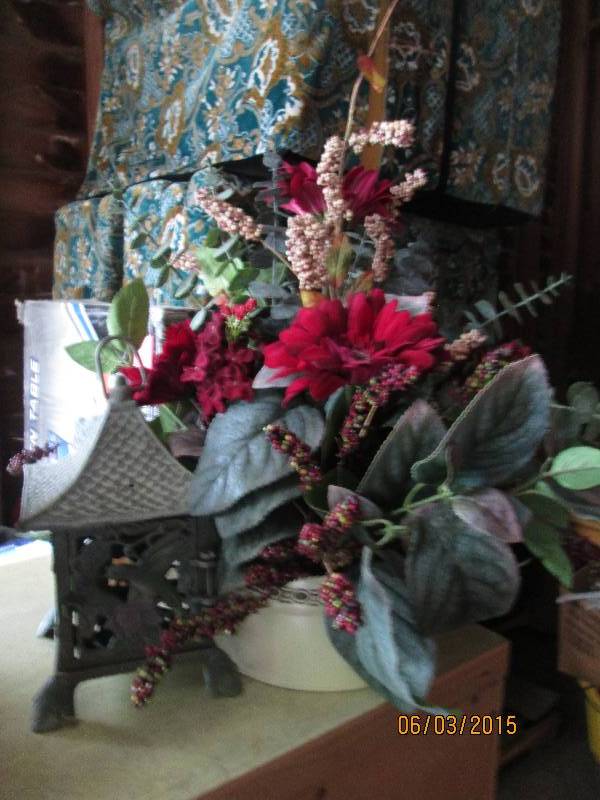 lot 146 image: Artificial floral arrangement with ...