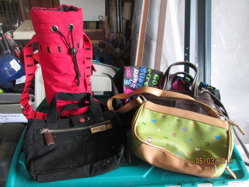 Small lot of handbags, duffel, and ...