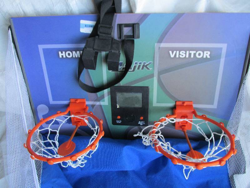 Basket ball game with clips to hang...