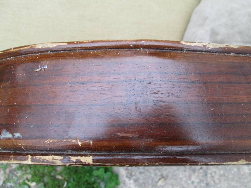 Wood frame upholstered couch, some ...