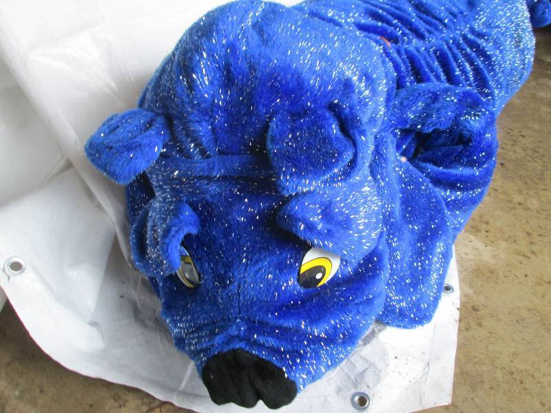 Long blue stuffed dog, over 4 feet ...