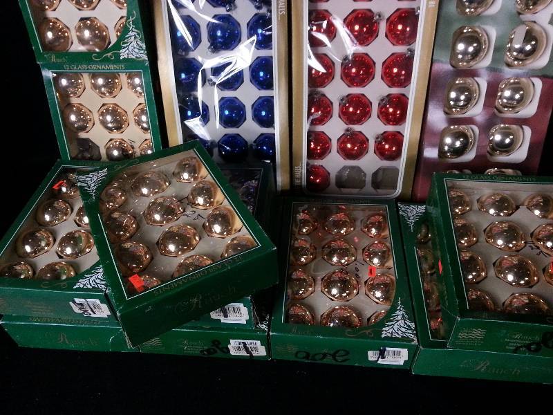Large Lot of Glass Christmas Ornaments