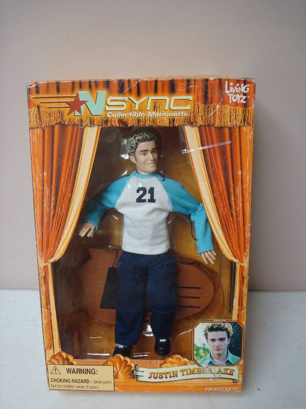lot 58 image: Justin Timberlake Doll, Box Shows Wear