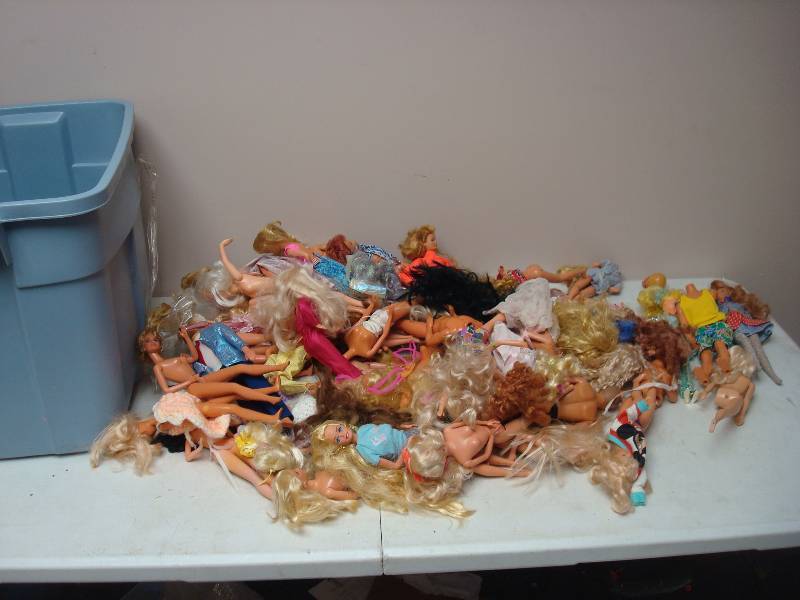 lot 60 image: Bin Filled With Barbie Parts