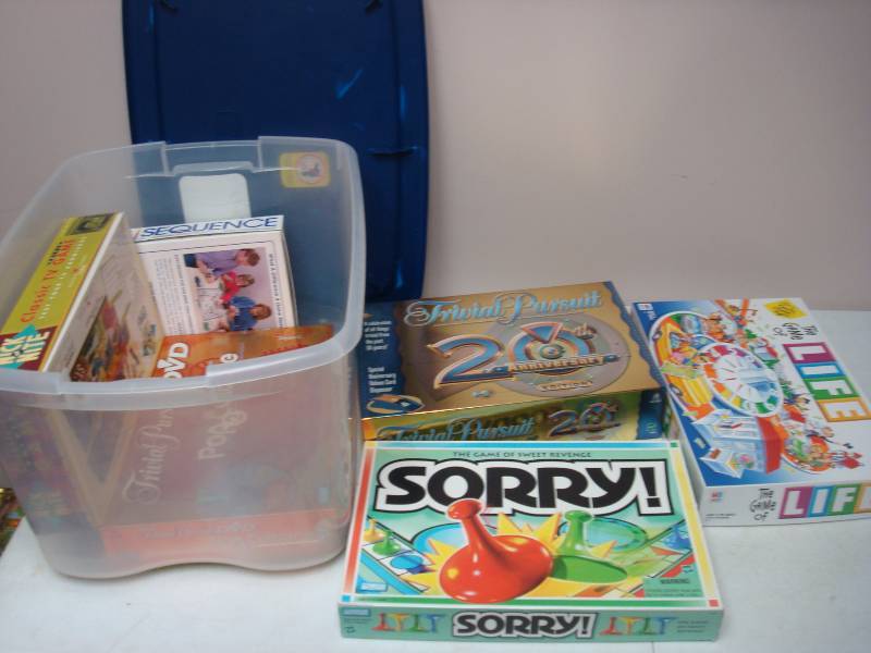 lot 85 image: Bin Filled With Board Games