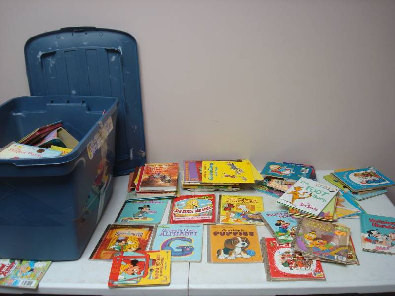 lot 87 image: Bin Filled With kids Books, Lots Of Disney