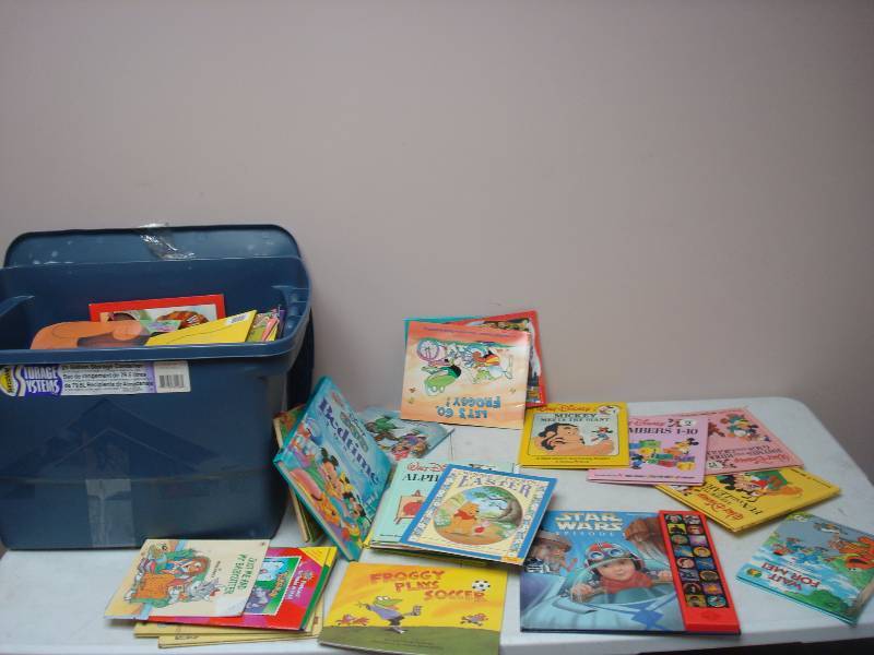 lot 90 image: Bin Filled With kids Books