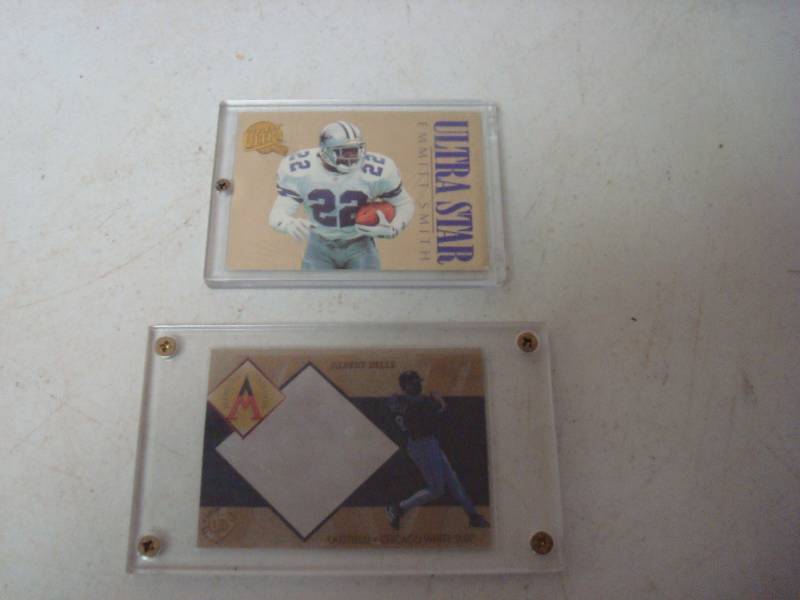 lot 112 image: Pair On Insert Cards, Emmitt Smith And Albert Belle