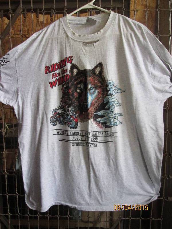Sturgis 1995 rally t-shirt. Gray wi...