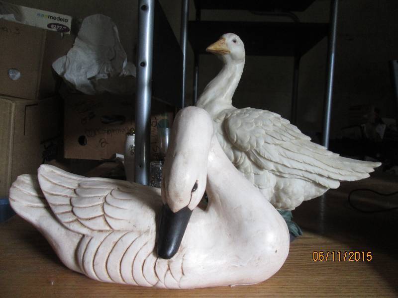 Heavy plastic goose and swan. Great...
