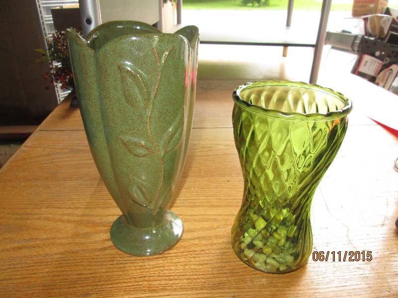Nice pair of green vases...