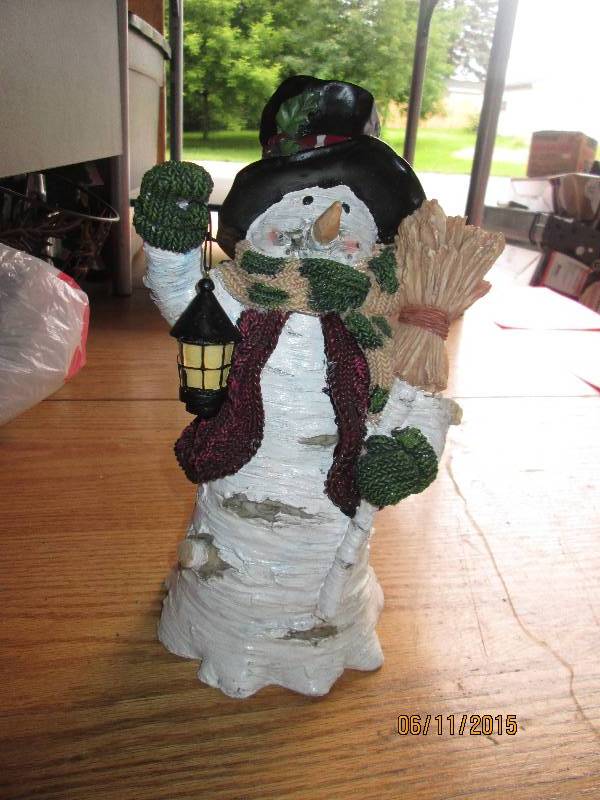 Very nice resin snowman made to loo...