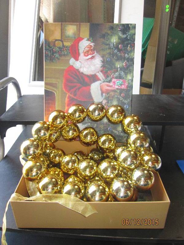 Large Santa gift box with ribbon cl...
