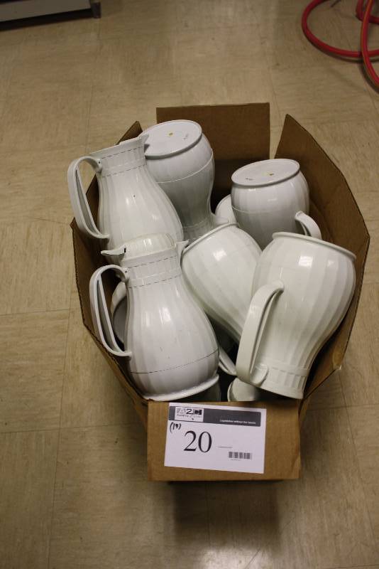 lot 20 image: Lot of (14) Coffee Serving Decanter wLid & Handle White.