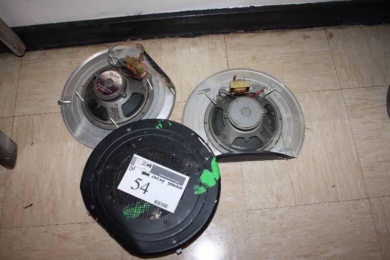 lot 54 image: Lot of (3) Quam Professional Ceiling Speakers.