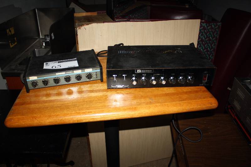 lot 65 image: Lot of (2) Including Shure Mixer wMultiple Settings Bogen Mixer.